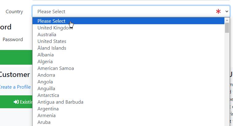 Countries Sort Order & Status