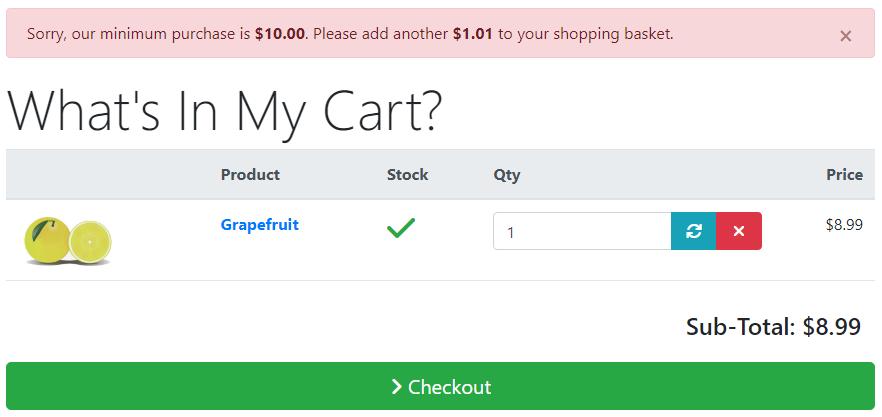 Minimum Order Value