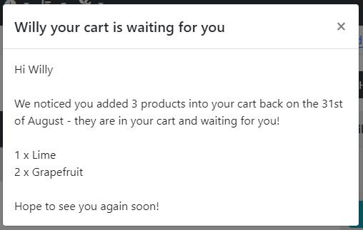 Scheduler - Cart Reminder