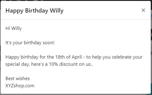 Scheduler - Birthday Greetings