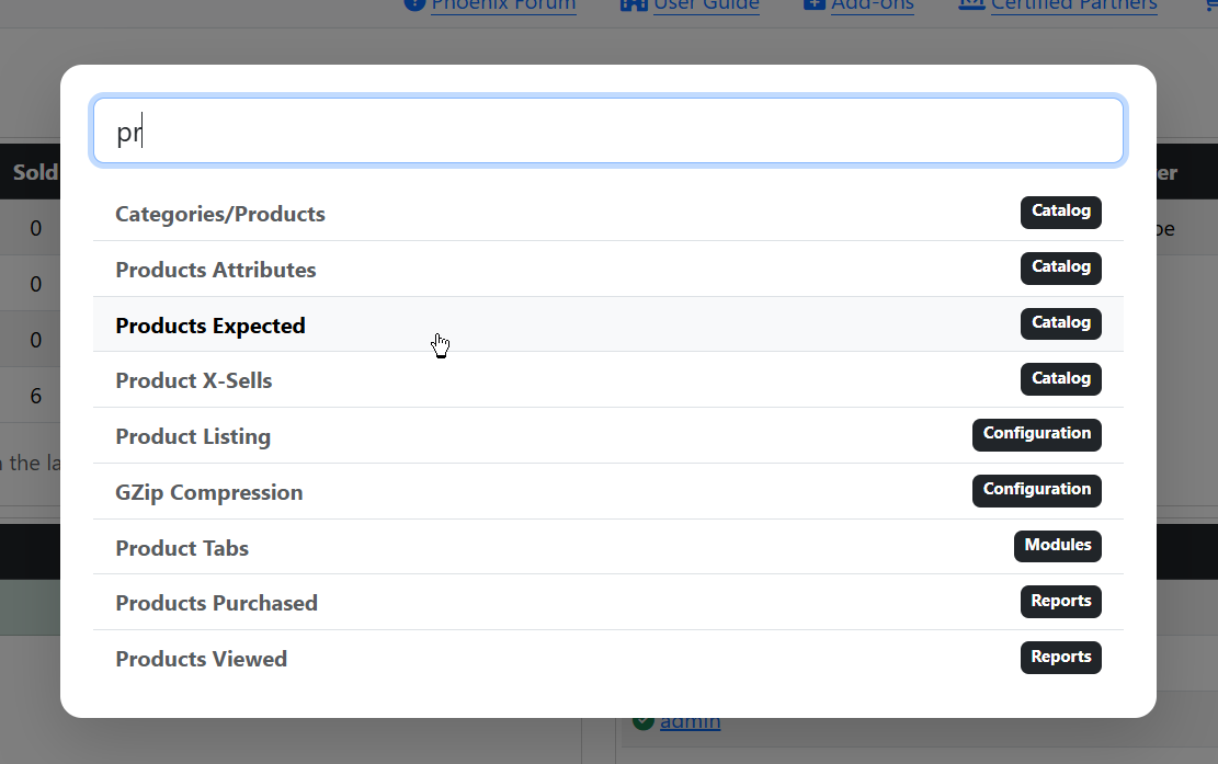 Command Palette Admin Menu