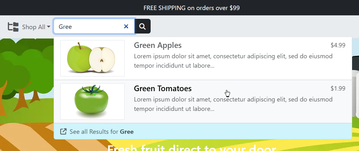 TypeAhead Instant Search