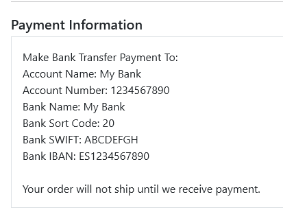 Bank Transfer Payment