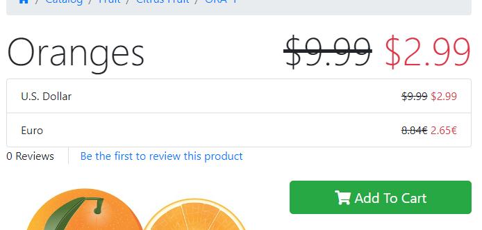Multi Currency Price Display