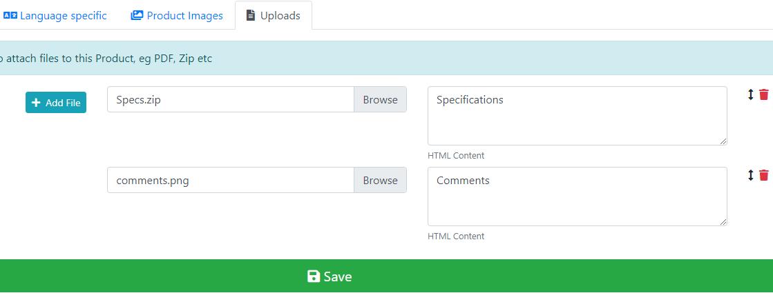 Product File Upload and Download