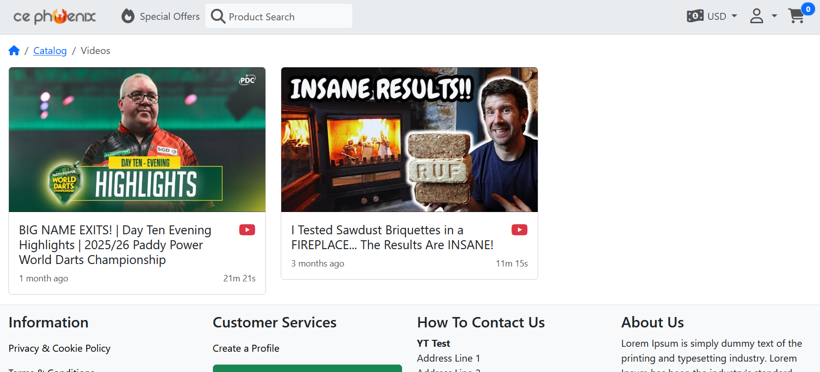 YouTube videos on your product pages.