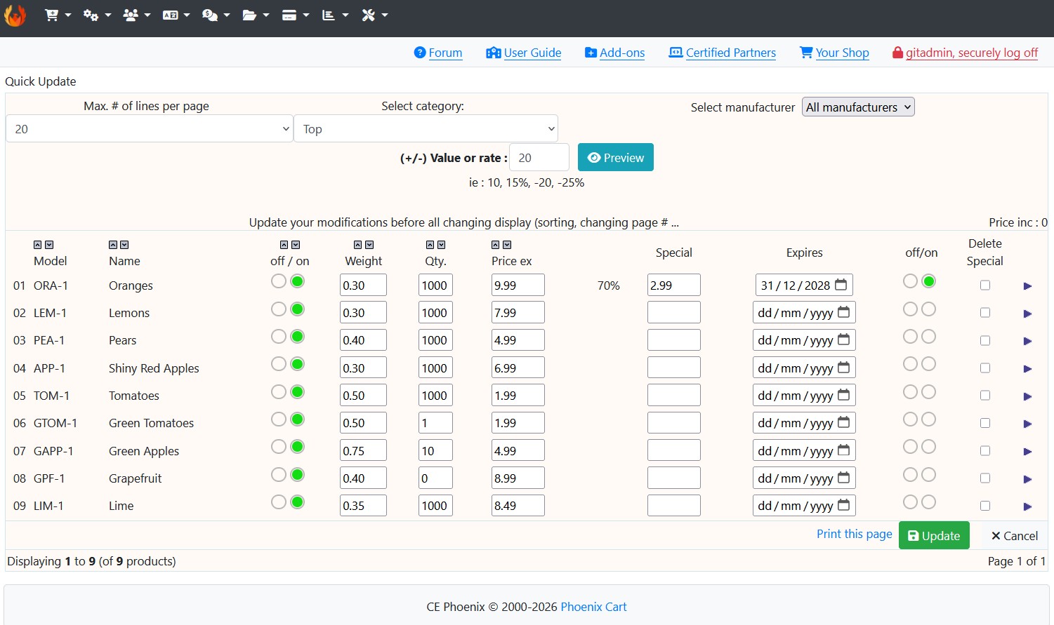 Quick Product Updates
