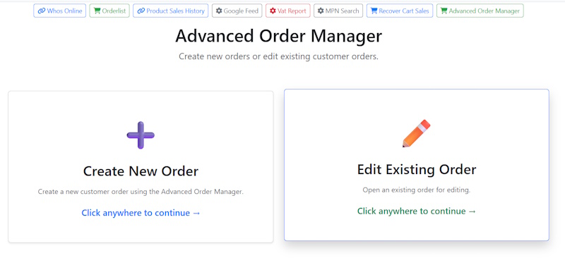 Advanced Order Manager (AOM)
