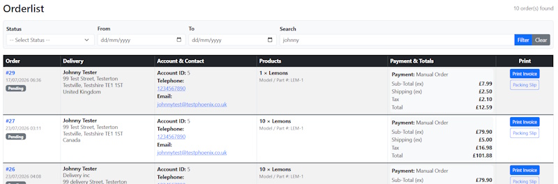 Orderlist V1