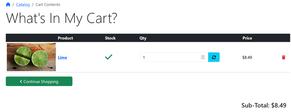 Continue Shopping Shopping Cart Layout Module