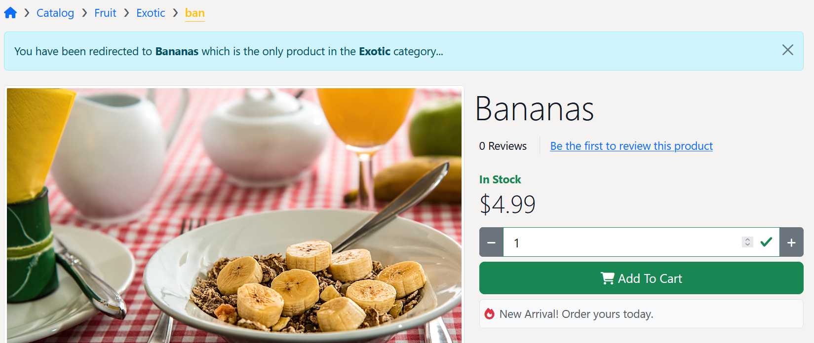 Category to Product Redirect
