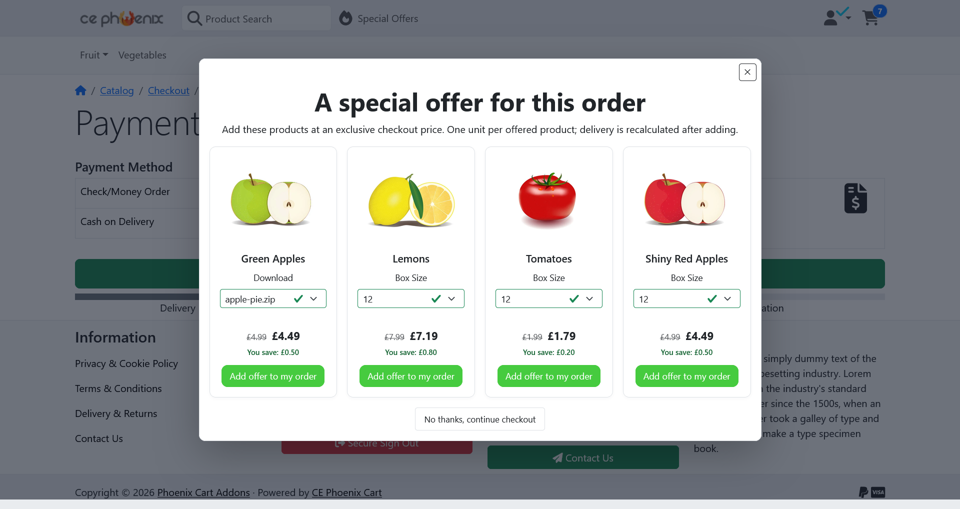 One-Time Checkout Offer