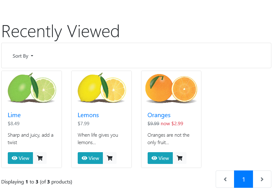 Recently viewed products